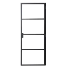 Binnendeur Loft Rechtsdraaiend Zwart Aluminium 201,5X83Cm-Brico Discount