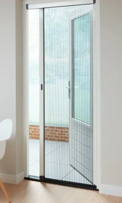 Cando Hordeur Premium L - Plisse Hordeur - Wit Profiel - Grijs Gaas - 96X230Cm-Brico Discount