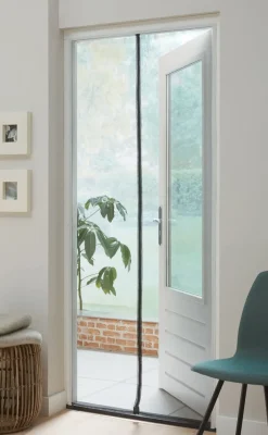 Cando Hordeur Standaard - Magneethor - Wit Profiel - Zwart Gaas - 95X235Cm-Brico Hot