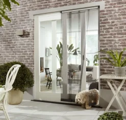 Cando Horgordijn Comfort Schuifpui - Grijs Profiel - Grijs Gaas - 120X260Cm-Brico Clearance