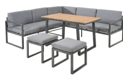 Central Park Hoekbank Loungeset Monte Carlo 5-Delig Aluminium-Brico Hot
