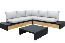 Central Park Hoekbank Loungeset Cassis Zwart Hout-Brico Discount