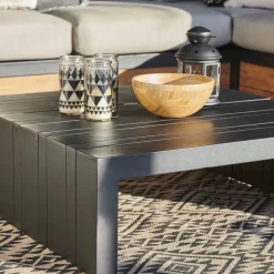 Central Park Hoekbank Loungeset Cassis Zwart Hout-Brico Discount