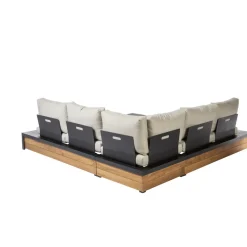 Central Park Hoekbank Loungeset Cassis Zwart Hout-Brico Discount