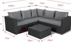 Central Park Hoekbank Loungeset Alea Grijs Staal/Wicker 3 Stuks-Brico Sale