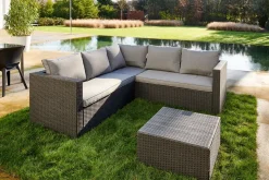 Central Park Hoekbank Loungeset Alea Grijs Staal/Wicker 3 Stuks-Brico Sale