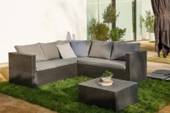 Central Park Hoekbank Loungeset Alea Grijs Staal/Wicker 3 Stuks-Brico Sale