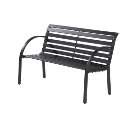 Central Park Tuinbank City Staal/Fsc Eucalyptushout Zwart 122X81,5Cm-Brico Hot