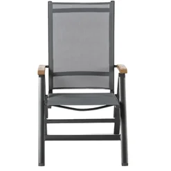 Central Park Tuinstoel Analee Verstelbaar Aluminium/Textileen Grijs-Brico Discount