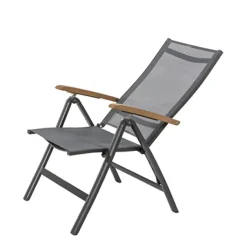 Central Park Tuinstoel Analee Verstelbaar Aluminium/Textileen Grijs-Brico Discount