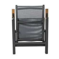 Central Park Tuinstoel Analee Verstelbaar Aluminium/Textileen Grijs-Brico Discount