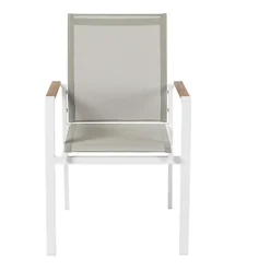 Central Park Tuinstoel Bonifacio Stapelbaar Aluminium/Textileen Taupe-Brico Discount