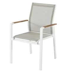 Central Park Tuinstoel Bonifacio Stapelbaar Aluminium/Textileen Taupe-Brico Discount