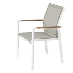 Central Park Tuinstoel Bonifacio Stapelbaar Aluminium/Textileen Taupe-Brico Discount