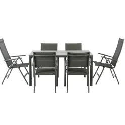 Central Park Tuinstoel Dafne Verstelbaar Aluminium Textileen Antraciet-Brico New