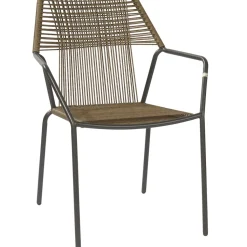 Central Park Tuinstoel Frejus Stapelbaar Wicker Donkergrijs 65,5X62X84Cm-Brico Sale