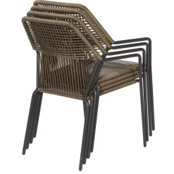 Central Park Tuinstoel Frejus Stapelbaar Wicker Donkergrijs 65,5X62X84Cm-Brico Sale