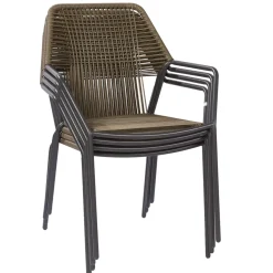 Central Park Tuinstoel Frejus Stapelbaar Wicker Donkergrijs 65,5X62X84Cm-Brico Sale