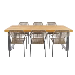 Central Park Tuinstoel Frejus Stapelbaar Wicker Donkergrijs 65,5X62X84Cm-Brico Sale