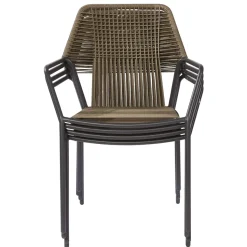 Central Park Tuinstoel Frejus Stapelbaar Wicker Donkergrijs 65,5X62X84Cm-Brico Sale