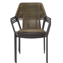 Central Park Tuinstoel Frejus Stapelbaar Wicker Donkergrijs 65,5X62X84Cm-Brico Sale
