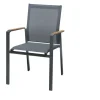 Central Park Tuinstoel Limoux Stapelbaar Antraciet Textileen/Teakhout-Brico Clearance