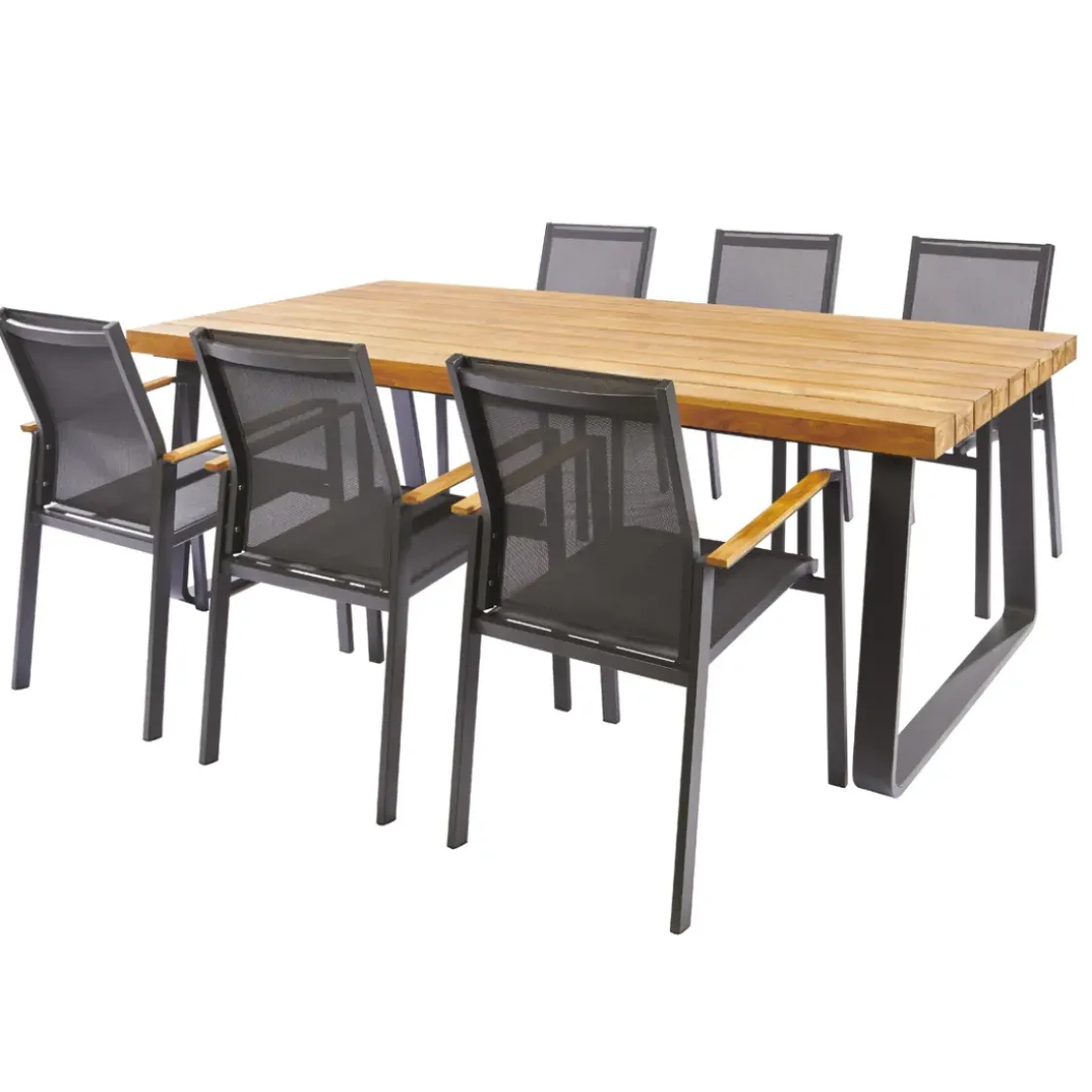 Central Park Tuinstoel Limoux Stapelbaar Antraciet Textileen/Teakhout-Brico Clearance