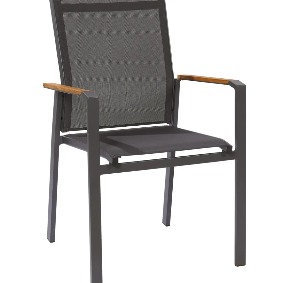 Central Park Tuinstoel Limoux Stapelbaar Antraciet Textileen/Teakhout-Brico Clearance