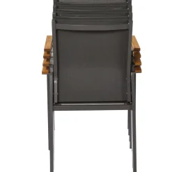 Central Park Tuinstoel Limoux Stapelbaar Antraciet Textileen/Teakhout-Brico Clearance