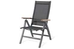 Central Park Tuinstoel Limoux Inklapbaar Aluminium/Textileen/Teakhout-Brico New