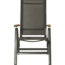 Central Park Tuinstoel Limoux Inklapbaar Aluminium/Textileen/Teakhout-Brico New