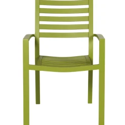 Central Park Tuinstoel Stapelbaar Aluminium Olijfgroen 61,5X57,5X85,5Cm-Brico Discount