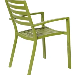 Central Park Tuinstoel Stapelbaar Aluminium Olijfgroen 61,5X57,5X85,5Cm-Brico Discount