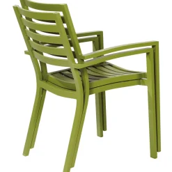 Central Park Tuinstoel Stapelbaar Aluminium Olijfgroen 61,5X57,5X85,5Cm-Brico Discount