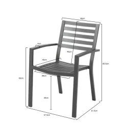 Central Park Tuinstoel Vina Aluminium Antraciet-Brico Online