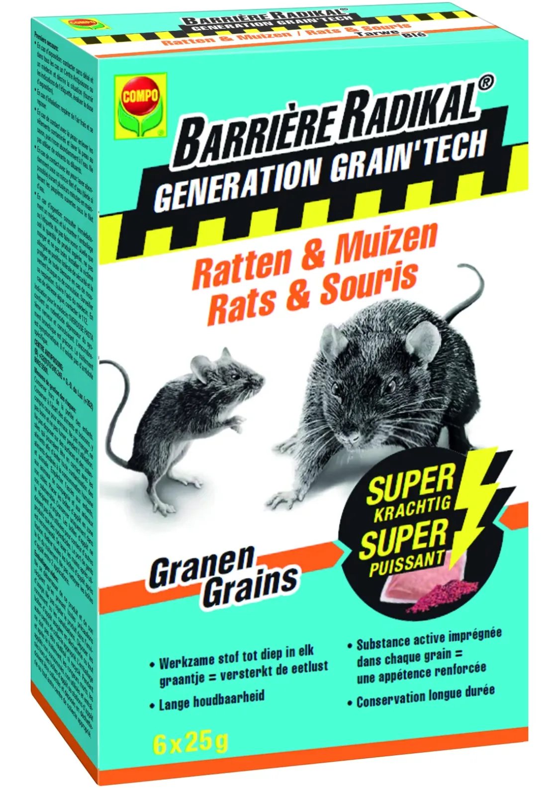 Compo Muizen En Ratten Lokaas Barriere Radikal Generation Grain'Tech 150G-Brico Online