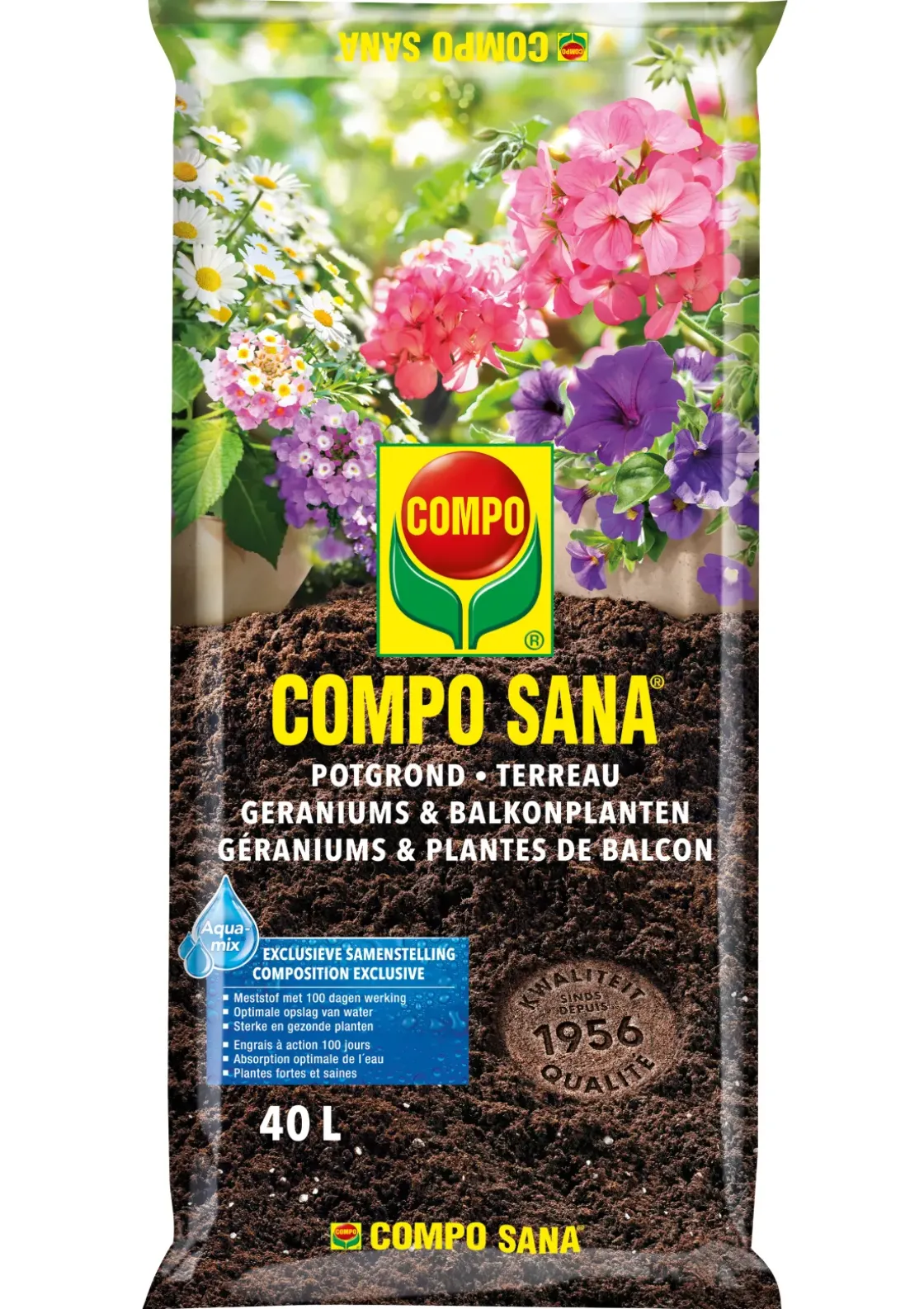 Compo Sana Potgrond Geraniums & Balkonplanten 40L-Brico Clearance