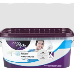 Decomode Muurverf Superdekkend Mat Zacht Grijs 2,5L-Brico Sale