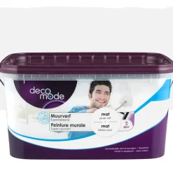 Decomode Muurverf Superdekkend Mat Puur Wit 5L-Brico Sale