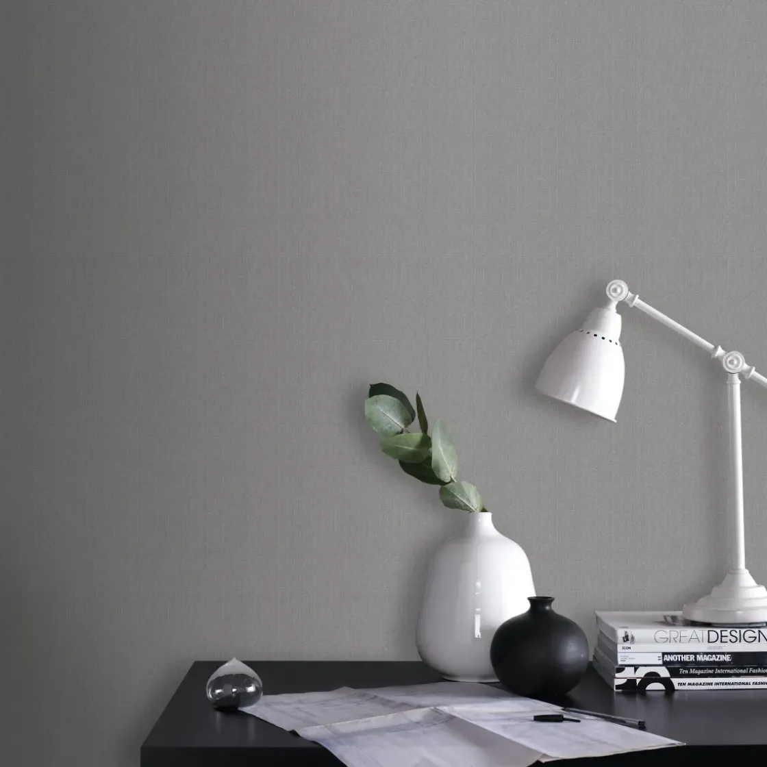 Decomode Vliesbehang Basic Cotton Grijs-Brico Outlet