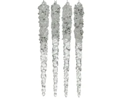 Brico Decoris Ijspegel Zilvere Glitter 4St Hot