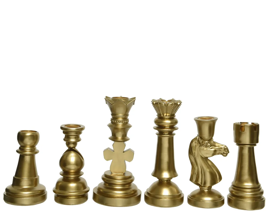 Brico Decoris Kandelaar Schaak Polyresin Goud 24,5Cm Outlet