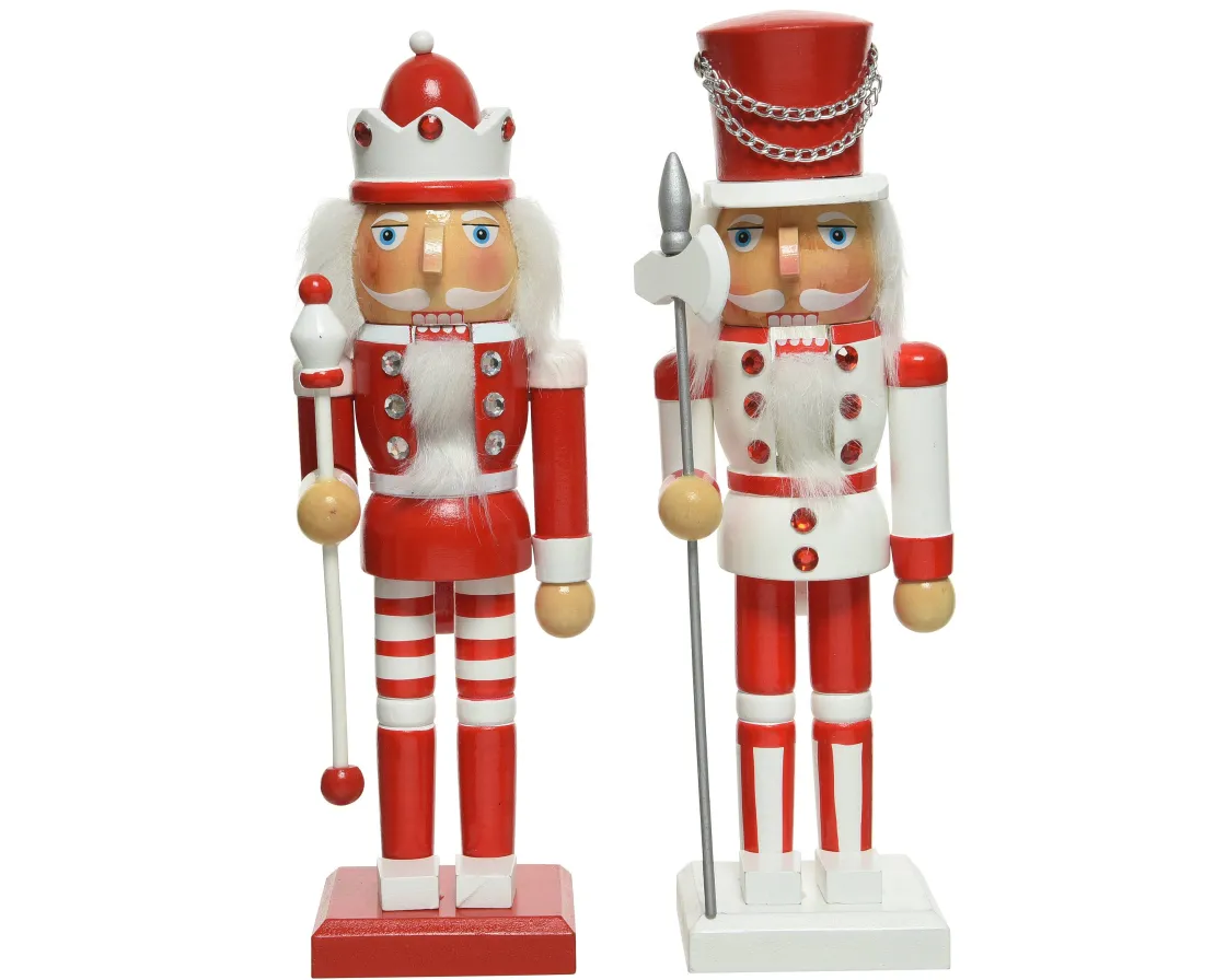 Brico Decoris Kerstfiguur Notenkraker Mdf Rood-Wit 25Cm Diversen Sale