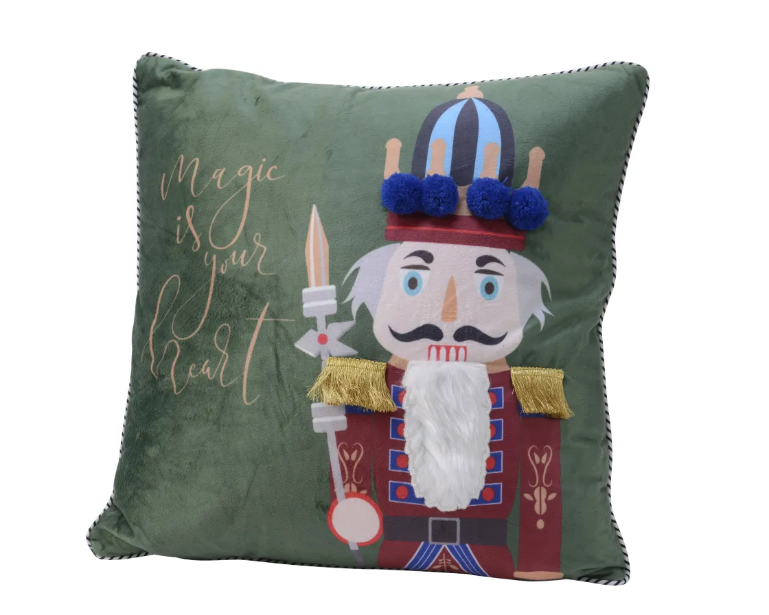 Brico Decoris Kussen Notenkraker Polyester Groen 45Cm Best