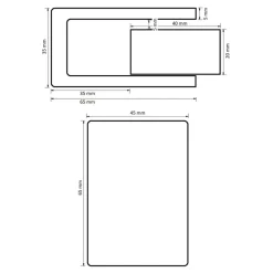 Design Trapleuning Zwart Rechthoekig - 350 Cm Met 4 Houders-Brico