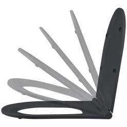 Brico Differenz Hangtoilet Mat Zwart | Soft-Close & Quick Release Toiletzitting |Randloos Toiletpot Clearance