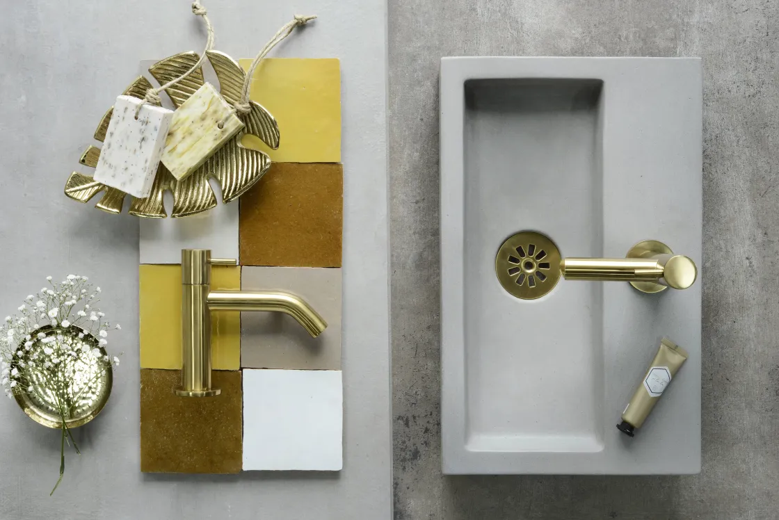 Brico Differnz Fonteinkraan Mix&Match Recht Goud Mat New