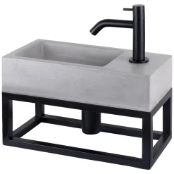 Brico Differnz Fonteinset/Handdoekrek Jukon Beton Grijs/Zwart 38,5Cm Best