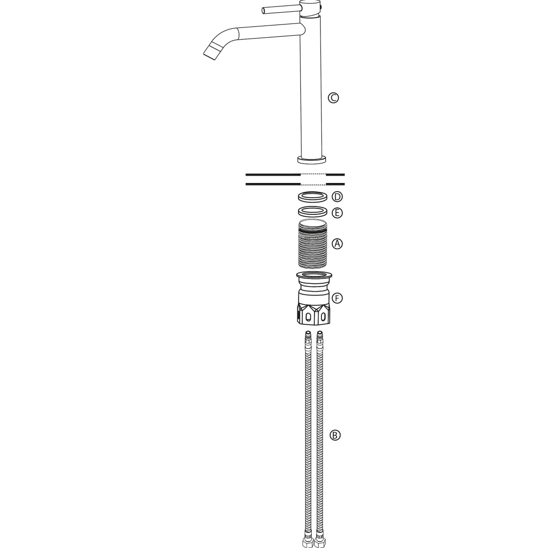 Brico Differnz Wastafelkraan Koud/Warm Hoog Gebogen Goud Discount
