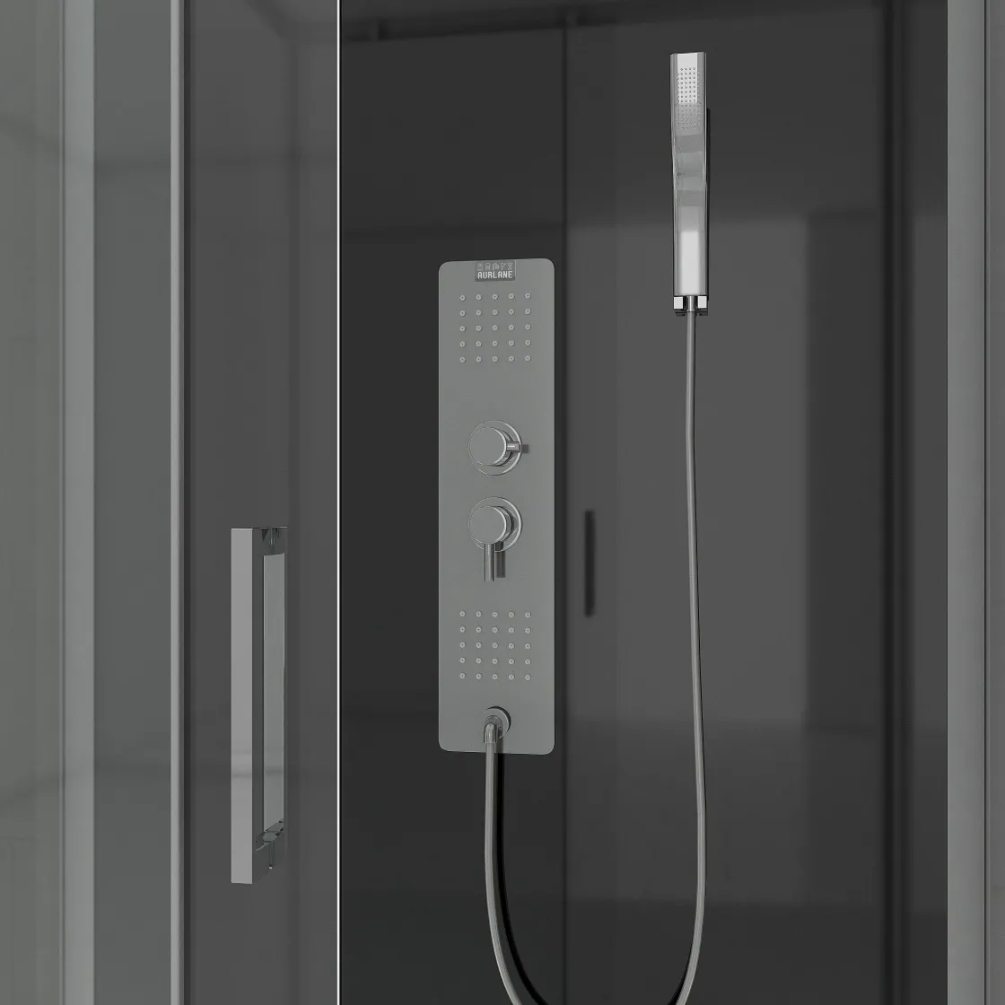 Brico Douchecabine Aurlane Trendy Style Rechthoekig Omkeerbaar Met Hydromassage 110X80Cm